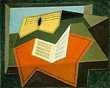 Juan Gris Canvas Paintings - Guitar and Music Pape